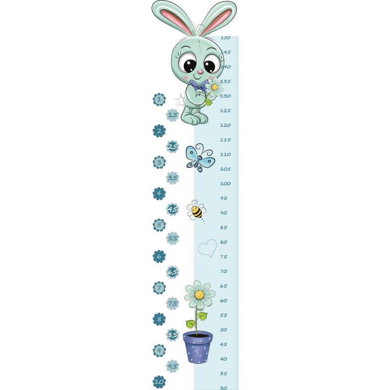 Menta fiú nyuszi magasságmérős falmatrica